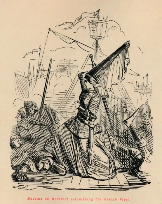 Framed Print : Madame de Montfort astonishing the French Fleet, c1860, (c1860). Artist: John Leech Framed Print : Madame de Montfort astonishing the French Fleet, c1860, (c1860). Artist: John Leech