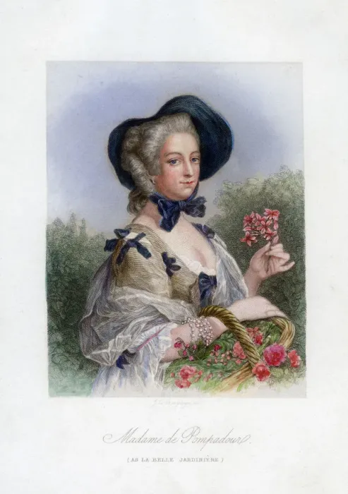 Framed Print : Madame de Pompadour as the beautiful gardener Framed Print : Madame de Pompadour as the beautiful gardener
