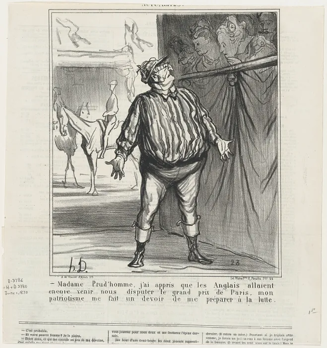 Framed Print : Madame Prudhomme, j'ai appris que les Anglais allaient encore disputer... 1870 Framed Print : Madame Prudhomme, j'ai appris que les Anglais allaient encore disputer... 1870