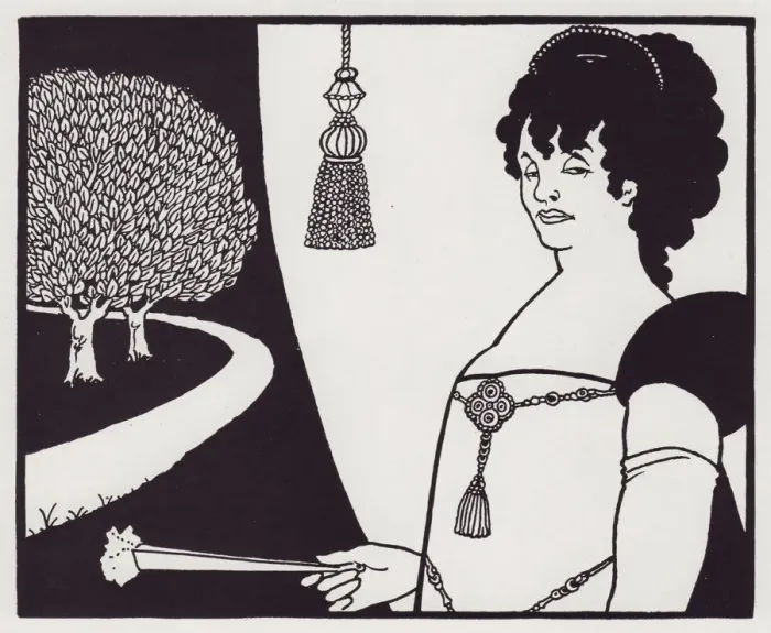 Framed Print : Madame Rejane (Half-length), 1894. Creator: Aubrey Beardsley Framed Print : Madame Rejane (Half-length), 1894. Creator: Aubrey Beardsley