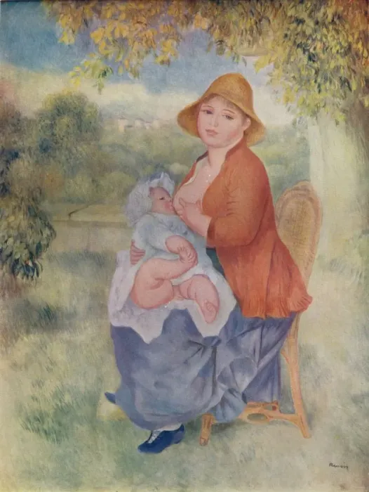 Framed Print : Madame Renoir allaitant son enfant, c1885 (1932). Artist: Pierre-Auguste Renoir Framed Print : Madame Renoir allaitant son enfant, c1885 (1932). Artist: Pierre-Auguste Renoir