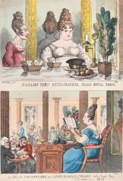 Framed Print : Madame Very Restauranteur, Palais Royal Paris and La Belle Liminaudiere au Caffee De Framed Print : Madame Very Restauranteur, Palais Royal Paris and La Belle Liminaudiere au Caffee De