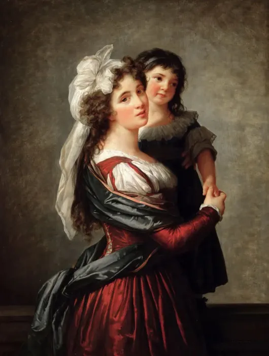 Framed Print : Madame Rousseau and her Daughter, 1789 Framed Print : Madame Rousseau and her Daughter, 1789