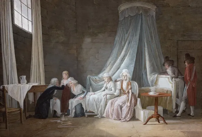 Framed Print : Madame Royale healed by Brunier on January 24th 1793. The royal family at the Temple Prison Framed Print : Madame Royale healed by Brunier on January 24th 1793. The royal family at the Temple Prison