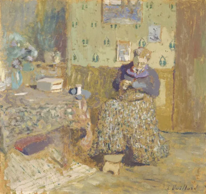 Framed Print : Madame Vuillard Sewing, 1920. Artist: Vuillard, Edouard (1868-1940) Framed Print : Madame Vuillard Sewing, 1920. Artist: Vuillard, Edouard (1868-1940)
