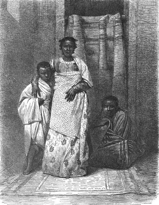Framed Print : A Madegasse women and her Children; A Birds-eye View of Madagascar, 1875. Creator: M.D Charnay Framed Print : A Madegasse women and her Children; A Birds-eye View of Madagascar, 1875. Creator: M.D Charnay