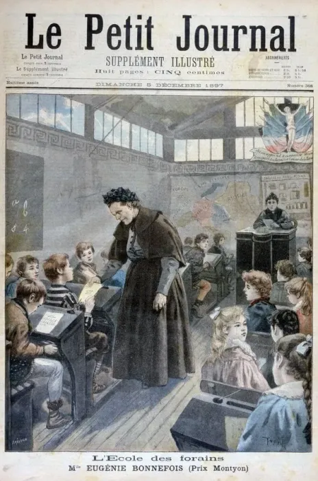 Framed Print : Mademoiselle Eugenie Bonnefois, founder of a school for children of fairground workers, 1897. Artist: F Meaulle Framed Print : Mademoiselle Eugenie Bonnefois, founder of a school for children of fairground workers, 1897. Artist: F Meaulle