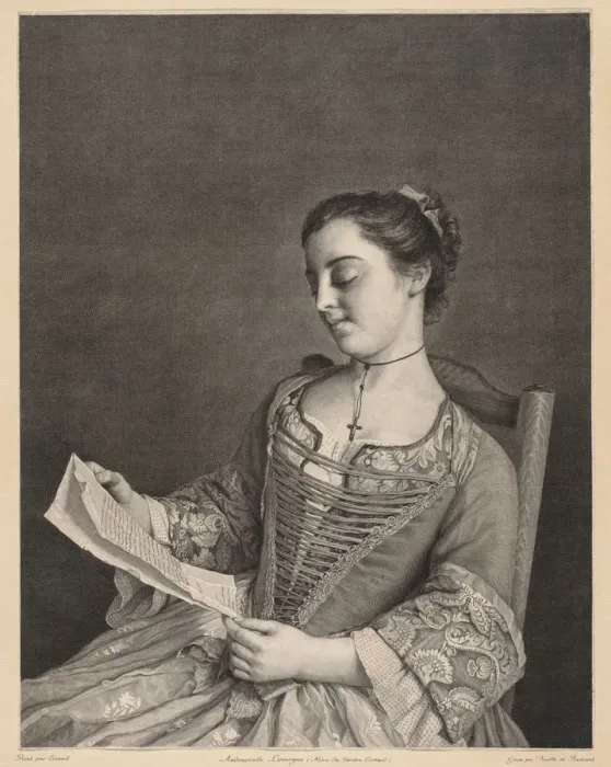 Framed Print : Mademoiselle Lavergne Reading. Creator: Jean Daulle (French, 1703-1763) Framed Print : Mademoiselle Lavergne Reading. Creator: Jean Daulle (French, 1703-1763)