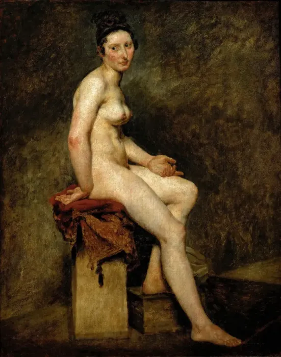 Framed Print : Mademoiselle Rose (Seated Nude). Artist: Delacroix, Eugene (1798-1863) Framed Print : Mademoiselle Rose (Seated Nude). Artist: Delacroix, Eugene (1798-1863)