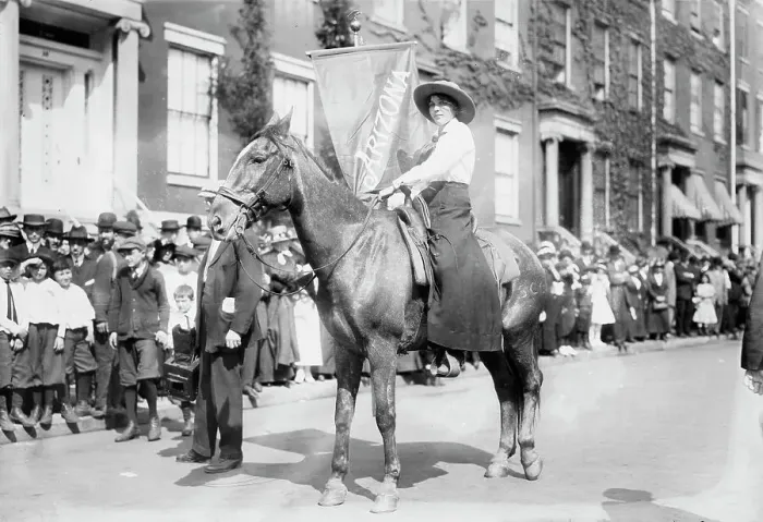 Framed Print : Madge Udall, Suffrage parade, 1913. Creator: Bain News Service Framed Print : Madge Udall, Suffrage parade, 1913. Creator: Bain News Service