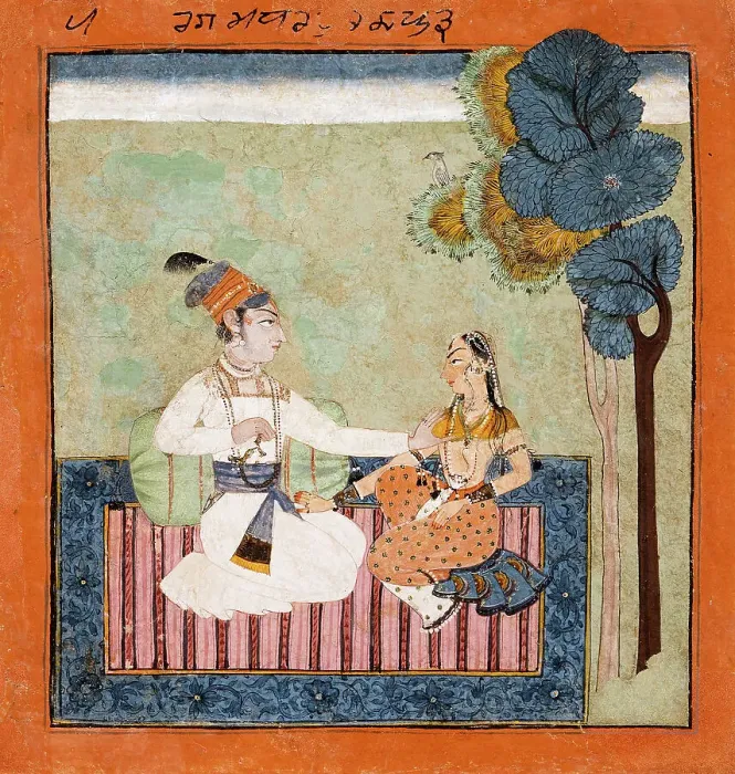 Framed Print : Madhu Ragaputra, the Third Son of Bhairava Raga, Folio from a Ragamala (Garland of Melodies), c1715. Creator: Unknown Framed Print : Madhu Ragaputra, the Third Son of Bhairava Raga, Folio from a Ragamala (Garland of Melodies), c1715. Creator: Unknown