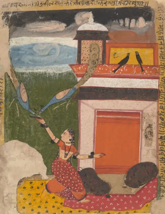 Framed Print : Madhumadhavai Ragini... from a Dispersed Ragamala Series (Garland of Musical Modes), c1640-50 Framed Print : Madhumadhavai Ragini... from a Dispersed Ragamala Series (Garland of Musical Modes), c1640-50