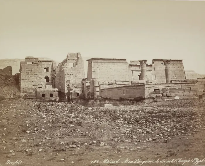 Framed Print : Madinet Habu, General View of Mortuary Temple of Ramesses III. Luxor, West Bank, 19th century. Creator: Maison Bonfils Framed Print : Madinet Habu, General View of Mortuary Temple of Ramesses III. Luxor, West Bank, 19th century. Creator: Maison Bonfils