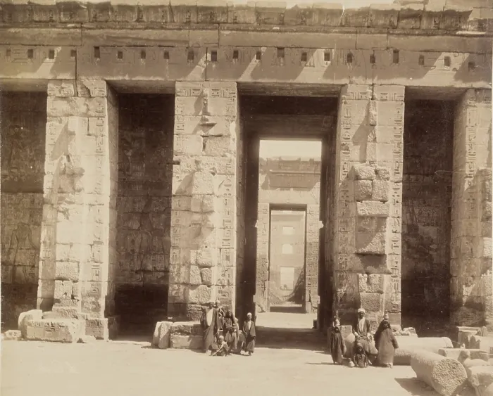 Framed Print : Madinet Habu, Second Court of Mortuary Temple of Ramesses III. Luxor, West Bank, between 1860 & 1903 Creator: Antonio Beato Framed Print : Madinet Habu, Second Court of Mortuary Temple of Ramesses III. Luxor, West Bank, between 1860 & 1903 Creator: Antonio Beato