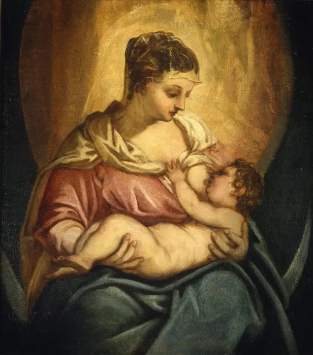 Framed Print : Madonna Allattante. Creator: Tintoretto, Jacopo (1518-1594) Framed Print : Madonna Allattante. Creator: Tintoretto, Jacopo (1518-1594)