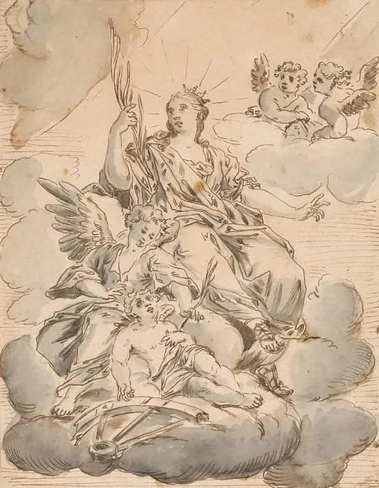 Framed Print : Madonna with angels on the clouds, 2nd half 18th century. Creator: Paul Troger Framed Print : Madonna with angels on the clouds, 2nd half 18th century. Creator: Paul Troger