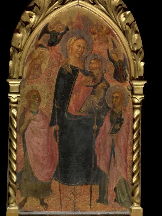 Framed Print : Madonna with Angels and Saints, 14th century. Creator: Anon