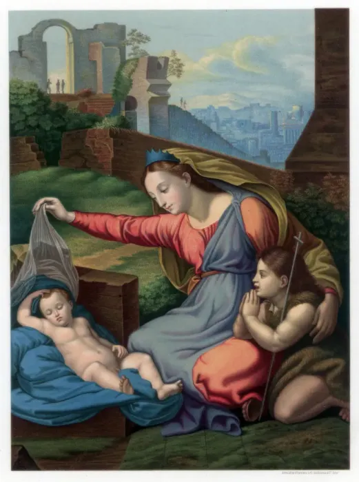 Framed Print : Madonna of the Blue Diadem, 1510-1511 (1870). Artist: Franz Kellerhoven Framed Print : Madonna of the Blue Diadem, 1510-1511 (1870). Artist: Franz Kellerhoven