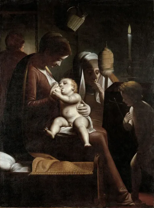 Framed Print : Madonna of the Candle, 1570-1575. Artist: Cambiaso (Cambiasi), Luca (1527-1585) Framed Print : Madonna of the Candle, 1570-1575. Artist: Cambiaso (Cambiasi), Luca (1527-1585)