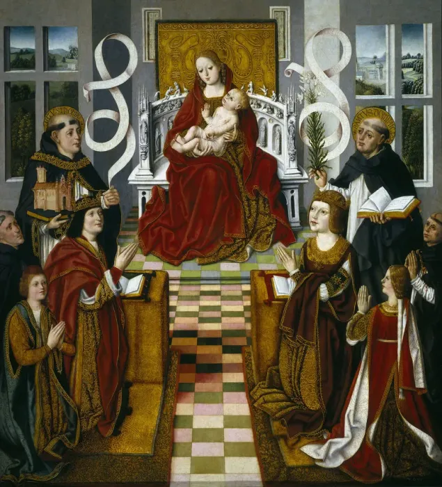 Framed Print : The Madonna of the Catholic Monarchs, 1491-1493. Artist: Master of Madonna of the Catholic Monarchs (active late 15th-century) Framed Print : The Madonna of the Catholic Monarchs, 1491-1493. Artist: Master of Madonna of the Catholic Monarchs (active late 15th-century)