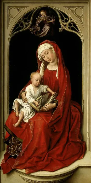 Framed Print : Madonna and Child, 1435-1438. Artist: Weyden, Rogier, van der (ca. 1399-1464) Framed Print : Madonna and Child, 1435-1438. Artist: Weyden, Rogier, van der (ca. 1399-1464)