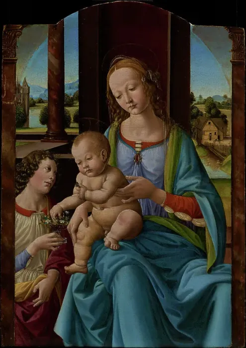 Framed Print : Madonna and Child, about 1490-1500. Creator: Studio of Lorenzo di Credi Framed Print : Madonna and Child, about 1490-1500. Creator: Studio of Lorenzo di Credi