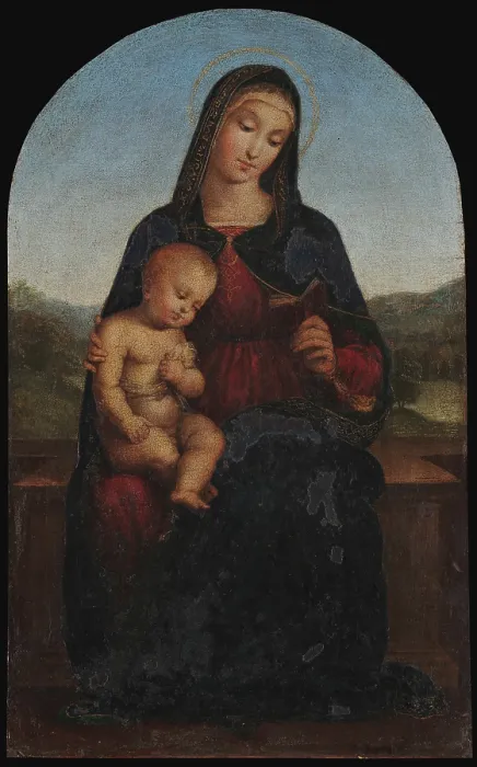 Framed Print : Madonna and Child, 1502. Creator: Raphael (Raffaello Sanzio da Urbino) (1483-1520) Framed Print : Madonna and Child, 1502. Creator: Raphael (Raffaello Sanzio da Urbino) (1483-1520)