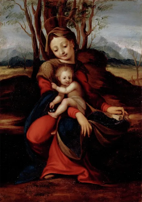 Framed Print : Madonna and Child, between 1515 and 1535. Creator: Circle of Correggio Framed Print : Madonna and Child, between 1515 and 1535. Creator: Circle of Correggio