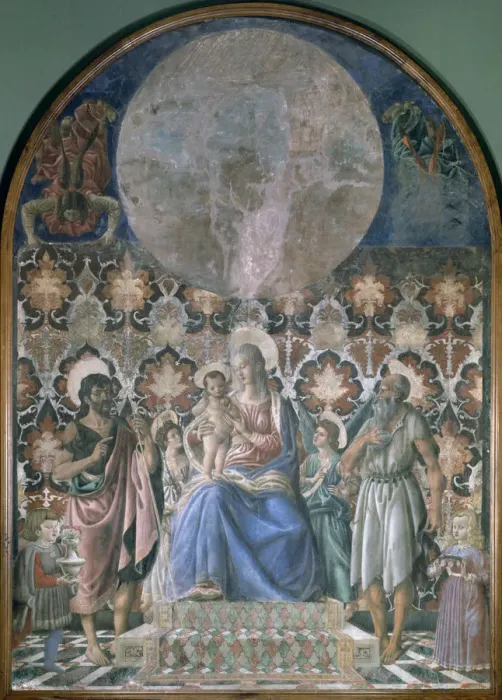 Framed Print : Madonna and Child with Angels, c1443. Artist: Andrea del Castagno Framed Print : Madonna and Child with Angels, c1443. Artist: Andrea del Castagno