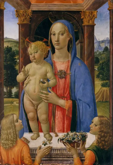 Framed Print : Madonna and Child with Angels. Creator: Cosimo Rosselli Framed Print : Madonna and Child with Angels. Creator: Cosimo Rosselli