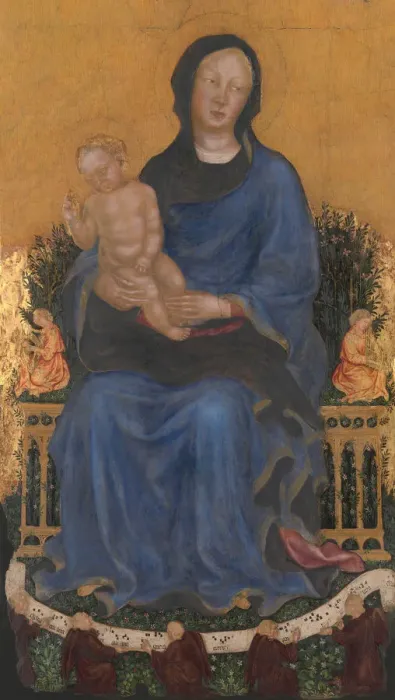 Framed Print : Madonna and Child with Angels. Creator: Gentile da Fabriano Framed Print : Madonna and Child with Angels. Creator: Gentile da Fabriano