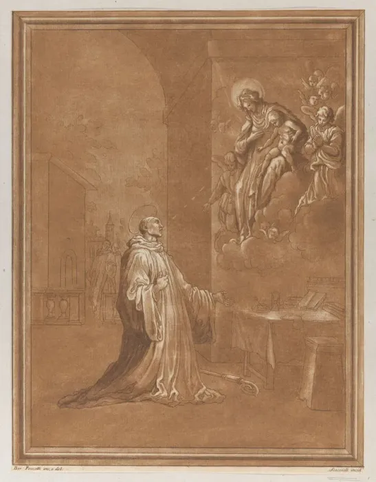 Framed Print : Madonna and child appearing before a kneeling saint, after Bernardino Poccetti, ca. 1766 Framed Print : Madonna and child appearing before a kneeling saint, after Bernardino Poccetti, ca. 1766