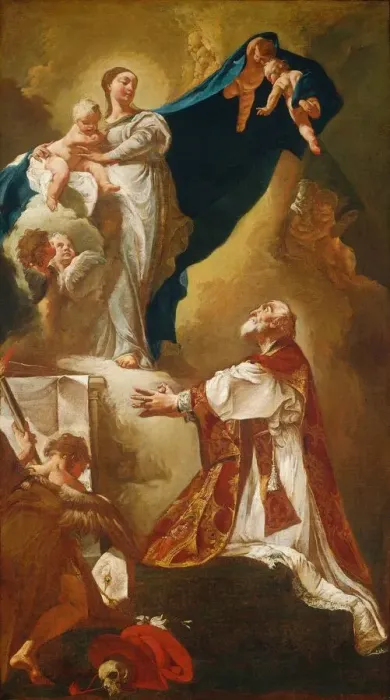 Framed Print : Madonna and Child Appearing to Saint Philip Neri, probably 1725 or after Framed Print : Madonna and Child Appearing to Saint Philip Neri, probably 1725 or after