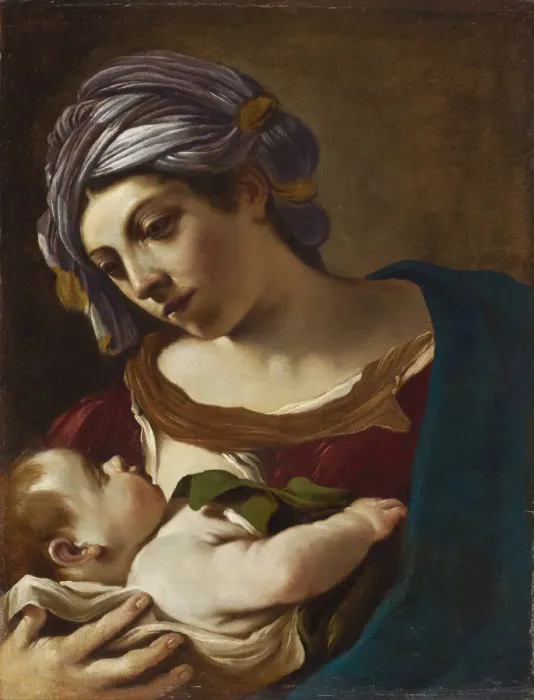 Framed Print : Madonna and Child. Artist: Guercino (1591-1666) Framed Print : Madonna and Child. Artist: Guercino (1591-1666)