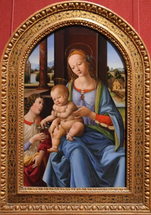 Framed Print : Madonna and Child. Artist: Lorenzo di Credi (1459-1537) Framed Print : Madonna and Child. Artist: Lorenzo di Credi (1459-1537)