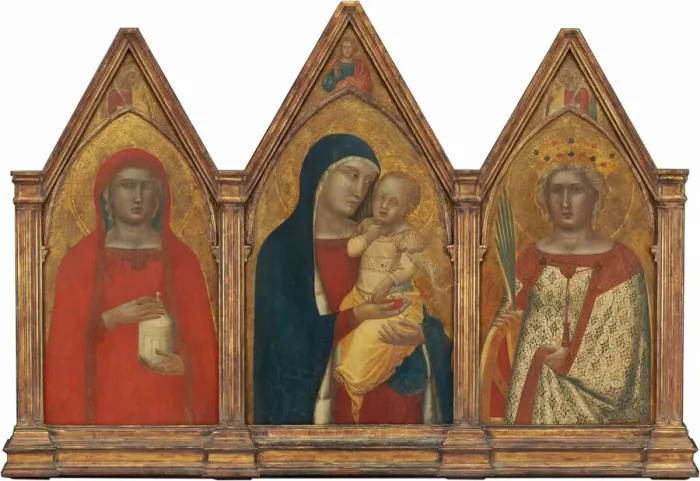Framed Print : Madonna and Child with the Blessing Christ, and Saints Mary Magdalene Framed Print : Madonna and Child with the Blessing Christ, and Saints Mary Magdalene