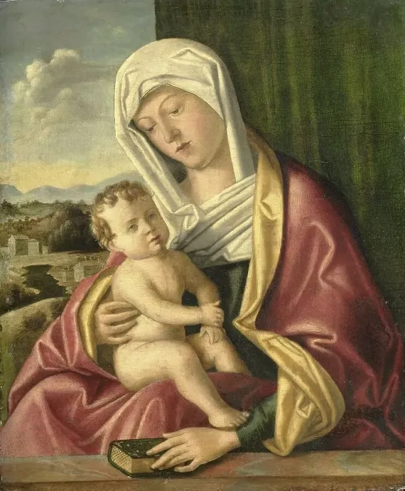 Framed Print : Madonna and Child, c.1490-c.1520. Creator: School of Giovanni Bellini Framed Print : Madonna and Child, c.1490-c.1520. Creator: School of Giovanni Bellini