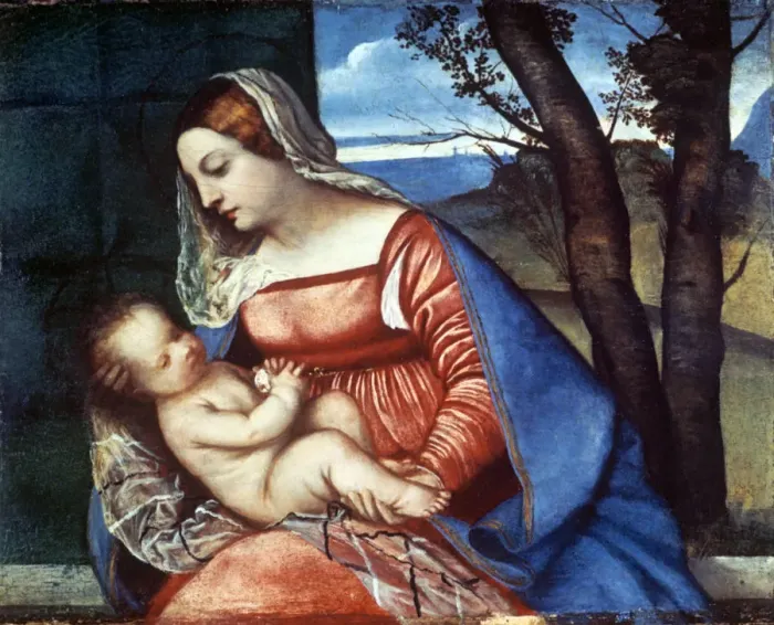 Framed Print : Madonna and Child, c1510. Artist: Titian Framed Print : Madonna and Child, c1510. Artist: Titian