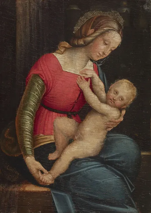 Framed Print : Madonna and Child, c1515. Creator: Gerolamo Giovenone Framed Print : Madonna and Child, c1515. Creator: Gerolamo Giovenone