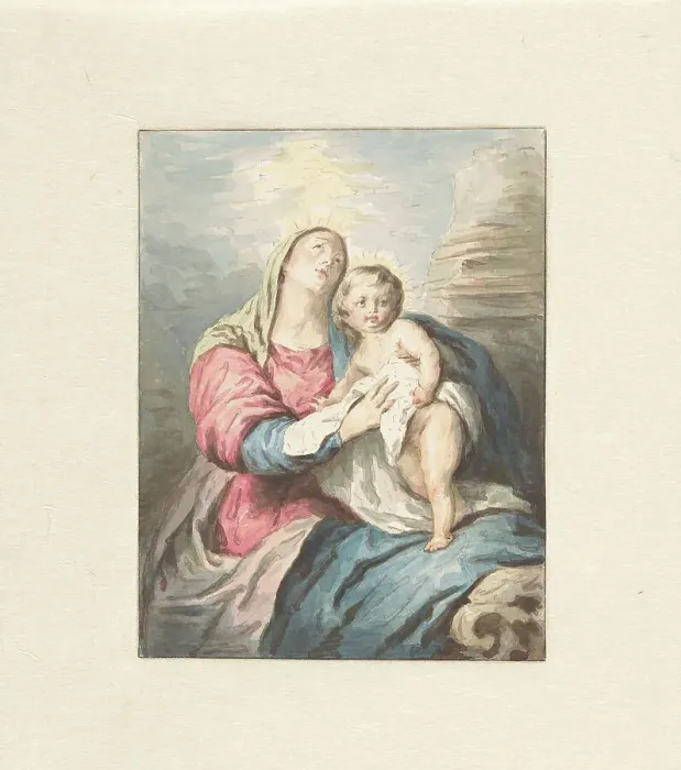 Framed Print : Madonna with child, c.1826-c.1830. Creator: Pieter Christoffel Wonder Framed Print : Madonna with child, c.1826-c.1830. Creator: Pieter Christoffel Wonder