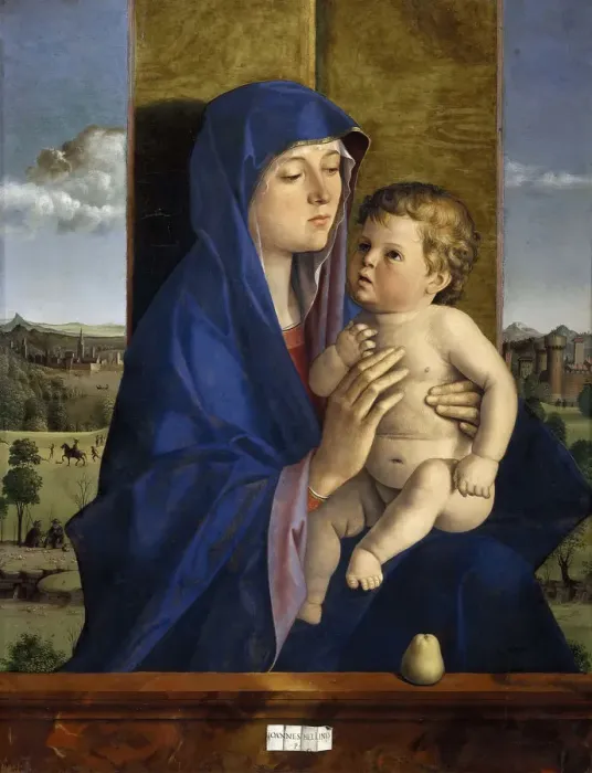 Framed Print : Madonna with Child, ca 1485. Creator: Bellini, Giovanni (1430-1516) Framed Print : Madonna with Child, ca 1485. Creator: Bellini, Giovanni (1430-1516)
