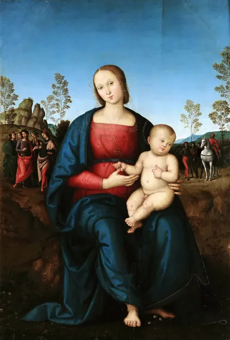 Framed Print : Madonna with Child, ca 1502. Creator: Perugino (ca. 1450-1523) Framed Print : Madonna with Child, ca 1502. Creator: Perugino (ca. 1450-1523)