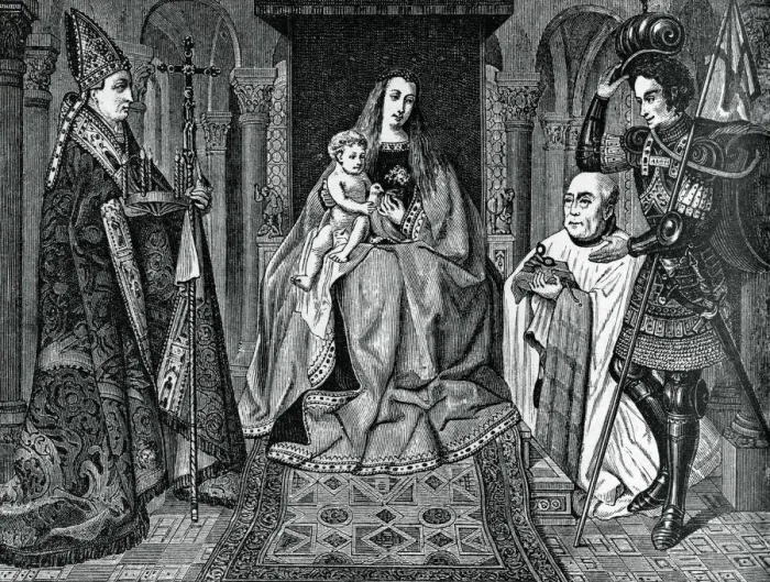 Framed Print : Madonna and Child with Canon Joris van der Paele, 1436, (1870)