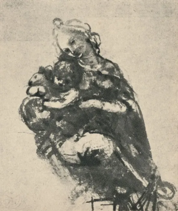 Framed Print : Madonna and Child with a Cat, c1475 (1945). Artist: Leonardo da Vinci Framed Print : Madonna and Child with a Cat, c1475 (1945). Artist: Leonardo da Vinci