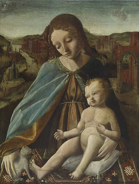 Madonna and Child with a Cat, c1490. Creator: Unknown
