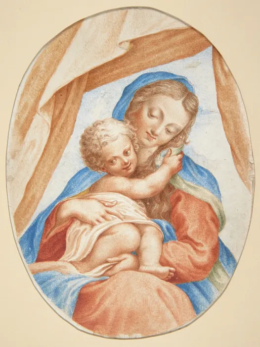 Framed Print : Madonna and Child - Copy from an Italian Painting, before April 10, 1891. Creator: Teofil Lenartowicz Framed Print : Madonna and Child - Copy from an Italian Painting, before April 10, 1891. Creator: Teofil Lenartowicz