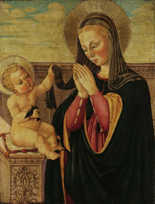 Framed Print : Madonna with Child. Creator: Neri di Bicci (1418-1492) Framed Print : Madonna with Child. Creator: Neri di Bicci (1418-1492)
