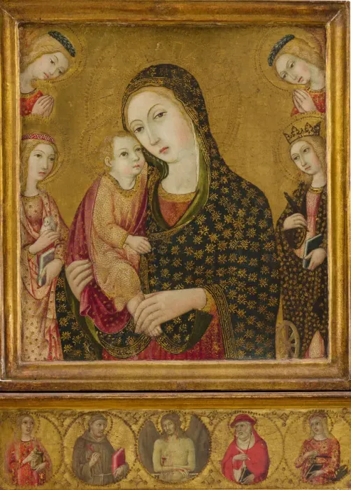 Framed Print : Madonna and child with the Dead Christ, Saints Agnes and Catherine of Alexandria Framed Print : Madonna and child with the Dead Christ, Saints Agnes and Catherine of Alexandria