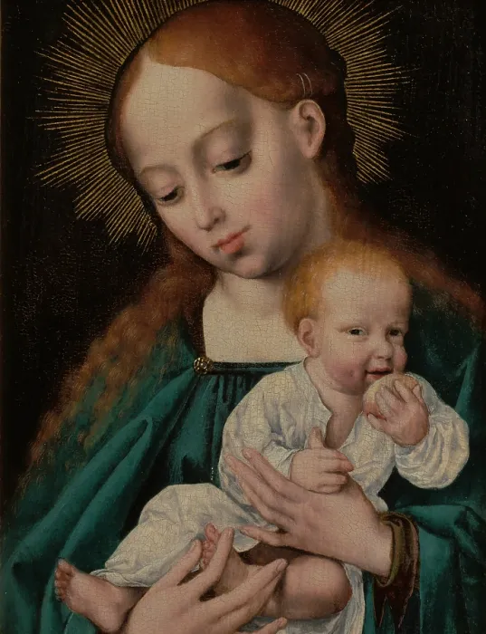 Framed Print : Madonna and Child Eating an Apple, between 1525-1530. Creator: Joos van Cleve Framed Print : Madonna and Child Eating an Apple, between 1525-1530. Creator: Joos van Cleve