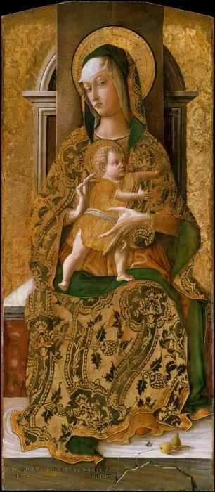 Framed Print : Madonna and Child Enthroned, 1472. Creator: Carlo Crivelli Framed Print : Madonna and Child Enthroned, 1472. Creator: Carlo Crivelli